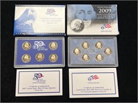 2007 & 2009 US Mint Quarter Proof Sets