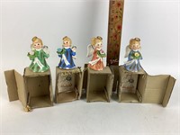 Lefton angel figurines, depicting, January, July,