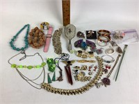 Assorted costume jewelry, Sterling silver