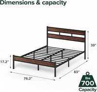 ZINUS Roman Bamboo and Metal Platform Bed Frame