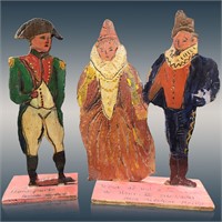 Pair Of 19th Century, Standing Wooden Dolls, Inclu