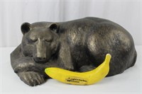 Large Sleeping Bear Resin Statue