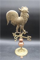 Vintage Copper & Brass Rooster Weather Vane