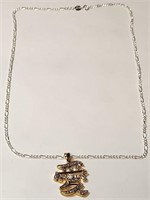 Q - STERLING SILVER PENDANT NECKLACE (77)