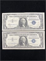 1957 A & 1957 B $1 Silver Certificates
