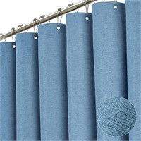 2 packs Blue Fabric Shower Curtain12 Plastic Hooks