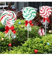 3 Pack 5’ Giant Christmas Lollipops Pathway Lights