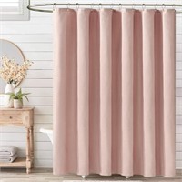 2 packs pink Fabric Shower Curtain12 Plastic Hooks