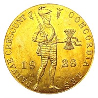 1928 Netherlands .1104oz Gold Ducat UNCIRCULATED