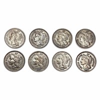 [8] US Nickel 3 Cents [[5] 1868, 1869, 1872,