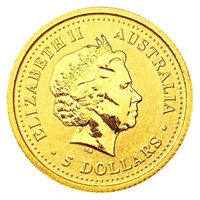 1999 Australia 1/20oz Gold $5 GEM PROOF