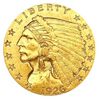 1926 $2.50 Gold Quarter Eagle CHOICE AU