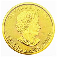 2022 Canada 1/14oz Gold $10 GEM BU