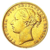 1876 G. Britain .2355oz Gold Sovereign CLOSELY