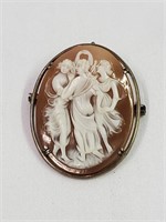 Sterling Silver Cameo Pin