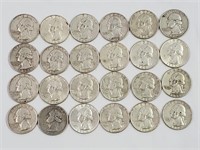 (24) Silver Washington US Quarters