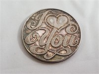 "I Love you" 1oz Fine Silver Round