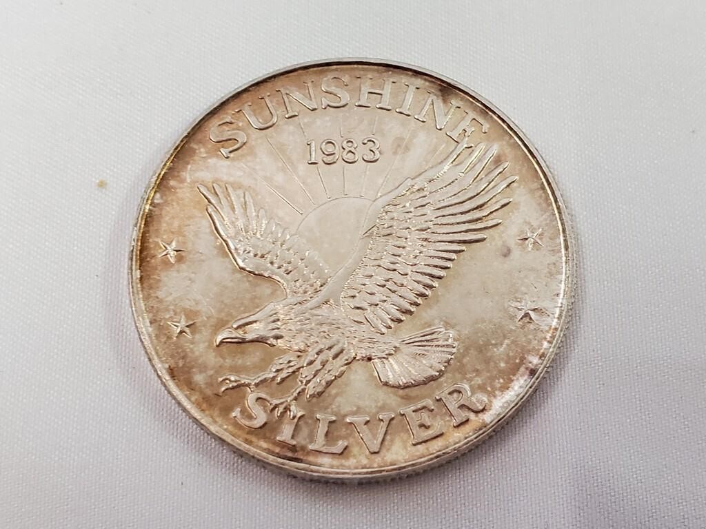 1983 Sunshine Mint .999 1 OZ Silver Round