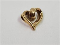 10K Yellow Gold Hollow Heart Pendant