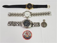 Lot Of Watches, $5 Casino Chip And Pendant