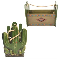 SOUTHWESTERN CACTUS MAGAZINE RACK