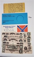 Reproduction Confederate Bills & Gettysburg Paper