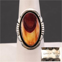 LONNIE WILLIE NATIVE AMERICAN STERLING RING