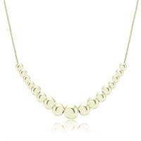 18K Gold over 925 Sterling Silver Bead Necklace