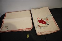 Embroidery table cloth, place mats