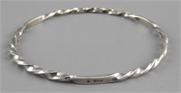 English hallmarked silver bangle bracelet .34ozt