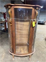 ANTIQUE CURVED GLASS CURIO CABINET