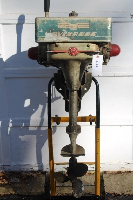 Vintage 1949 Evinrude Speedtwin Outboard Boat