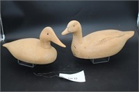 2 Unfinished  Wooden Decoys