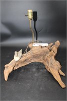 Driftwood Lamp With Duck Decoy