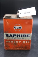 Gulf Saphire Motor Oil Can 2 Gallon