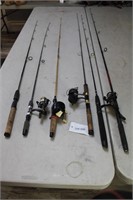 (6) Fishing Rods With (4) Reels