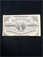 1863 Three Cents US Fractional Currency Note