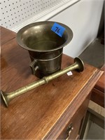 Heavy brass mortar and pestle