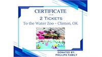 2 Tickets to the Water Zoo