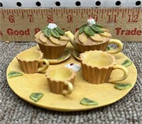 Resin toy tea set & miniature tea set