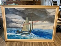 1976 Bjarne E. Ursin Painting - Very Large! 49