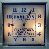 Vintage Hamilton Watch Advertising Clock