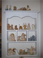 Wood Wall Shelf & Figurines Display
