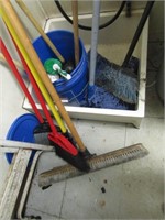 GROUP - PLUNGERS, BROOMS, MOP HEADS, STEPLADDER