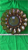 Iridescent Carnival Glass Egg Plate