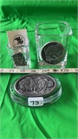 Heritage Metalworks Pewter Buffalo Glass Pieces