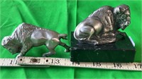 (2) Pewter Buffalo Figurines