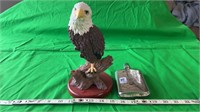 Eagle on Stump Figurine & Eagle Flask