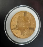 1877 US FIFTY-DOLLAR GOLD PLATED ROUND