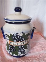 LOT 160 BISCOTTI COOKIE JAR...NEW